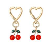 HINGTAI 2 Pcs Love Red Cherry Keychain, Bag Charms Supplies Cherry Decor, Ba Charms for Handbags, Cherry Bag Charm Purse for Handbags