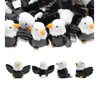 HINGTAI 20 Pcs Resin Bald Eagle Toy Figure, Garden Statue Yard Decor Patriotic Bird Figurines Animal Small Ornaments for Independence Day Party Outdoor Lawn Garden
