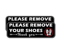 HINGTAI 2Pcs Modern Black Acrylic No Shoes Sign, Please Remove Your Shoes Sign Sticker for Home, Office, Cafes & Other Places