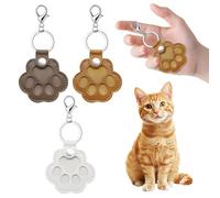 HINGTAI 3Pcs Dogs Pet Paw Print Keychain, Leather Memorial Refillable Keychain Holds Cats Fur Keepsake Collector Keyring Paw Shaped Charms Cute Animal Pet Lover Gift