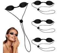 HINGTAI 4Pcs Black Tanning Goggles, Eyewear Eye Goggles Tools Red Light Therapy for Red Light Therapy UV Glasses Eye Protection for Sunbed Sunbathing Ipl LED Light