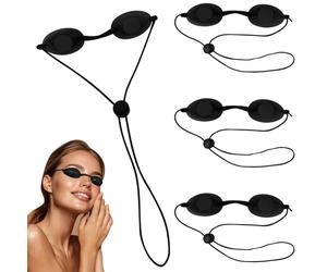 HINGTAI 4Pcs Black Tanning Goggles, Eyewear Eye Goggles Tools Red Light Therapy for Red Light Therapy UV Glasses Eye Protection for Sunbed Sunbathing Ipl LED Light