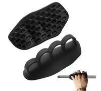 HINGTAI Black Palm Four-Hole Non-slip Exercise Grip, Fitness Palm Protection, A Versatile Gym Companion Suitable for Fitness Equipment Such as Dumbbells Barbells Pullers
