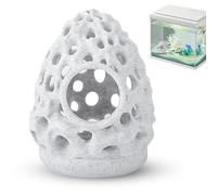 HINGTAI Multifunctional Shrimp House Suspended to Avoid Feeding Eggs, Fish Tank Tunnel with Suction Cup Aquarium Fish Cave Hideout Ornament Accessories for Shrimp Guppy Hiding Resting White