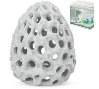 HINGTAI Shrimp Dome Hide Betta Habitat Fish Tank Tunnel with Suction Cup Aquarium Fish Cave Hideout Ornament Accessories for Shrimp Guppy Hiding Resting White