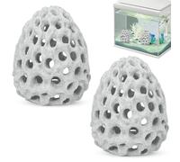 HINGTAI Shrimp Dome Hide Betta Habitat Fish Tank Tunnel with Suction Cup Aquarium Fish Cave Hideout Ornament Accessories for Shrimp Guppy Hiding Resting White