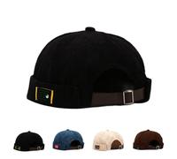 HINGTAT Corduroy Docker Cap Adjustable Brimless Cap Retro Rolled Cuff Harbour Hat Worker Sailor Cap Beanie Skullcap Docker Leon Hat