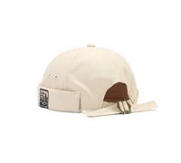 HINGTAT Docker Cap Hats for Men Skullcap Beanie Worker Sailor Cap Brimless Cap Rolled Cuff Retro Fashion Brimless Hat with Adjustable Beige