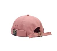 HINGTAT Docker Cap Hats for Men Skullcap Beanie Worker Sailor Cap Brimless Cap Rolled Cuff Retro Fashion Brimless Hat with Adjustable Pink