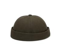 HINGTAT Docker Hat Men Trawler Beanie Fisherman Beanie Brimless Cap Worker Sailor Cap Rolled Cuff Retro Fashion Adjustable Docker Cap for Men Lady Green