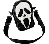 HINGTAT Ghostface Shoulder Bag Halloween Ghost Purse PU Leather Phone Purse Gothic Skull Face Crossbody Bag For Women Men