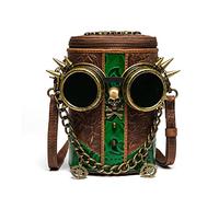 HINGTAT Retro Victorian Steampunk Crossbody Bag - Gothic Handbag Shoulder Bag, Ladies PU Leather Bag for Punk Gothic Vintage Mobile Phone Satchel for Women and man Halloween Thanksgiving Christmas