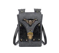 HINGTAT Retro Victorian Steampunk Crossbody Bag - Gothic Handbag Shoulder Bag, Ladies PU Leather Bag for Punk Gothic Vintage Mobile Phone Satchel for Women and man Halloween Thanksgiving Christmas