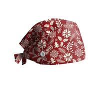 HINGTAT Unisex Scrub Cap - Surgical and Chef Hat - Adjustable Cotton Printed Work Cap for Women Men Doctors - Kitchen Hat for Christmas