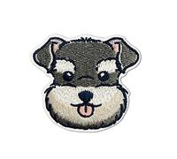 Hinihao Hi, 1 pc Schnauzer Dog Animal Sticker Stick on/Iron on/Sew on Patch Applique for Clothes