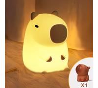 Hinittey Capybara Silicone Night Light with a Capybara, Portable USB Rechargeable Animal Lamps Brightness Adjustable and 20 Mins Timer Kid's Room Decor,Birthday,Xmas,Festival Gift for Boys and Girls