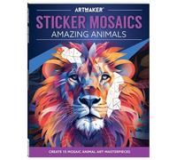 Hinkler Art Maker Sticker Mosaic Amazing Animals - Painting by Sticker - Adult Sticker Book - Animal Sticker Book for Adults - Puzzle Books for Adults