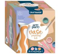 Hinkler - Arty Party Vase Painting Kit - DIY Ceramic Painting Craft Kit - Creative Group Activity - Girls Night Kit - Paint Your Own Vase Set - Arts & Crafts Gift Idea