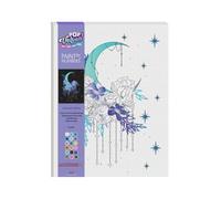 Hinkler | Pop Velvet Paint by Numbers Canvas - Crescent Moon Design | Canvas with Velvet Details | Complete Paint by Numbers Craft Kit with Paints & Brushes
