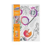 Hinkler | Pop Velvet Paint by Numbers Canvas - Tropical Fruit Design | Canvas with Velvet Details | Complete Paint by Numbers Craft Kit with Paints & Brushes