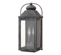 Hinkley Anchorage Outdoor 2 Light Wall Lantern Aged Zinc IP44 Netlighting Grey One Size