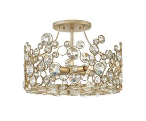 Hinkley Anya Crystal Semi-Flush Ceiling Light - Aged Gold