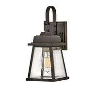 Hinkley Bainbridge Small Outdoor Wall Light - Oil Rubbed Bronze with Clear Bevelled Glass