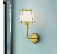 HINKLEY Clarke 1 wall light, brass/beige, linen, steel