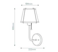 HINKLEY Clarke 1 wall light, brass/black, metal shade, steel
