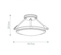 HINKLEY Collier ceiling light, black, Ø 41.7 cm, steel, glass, E14