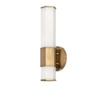 Hinkley Facet Integrated LED Bathroom Wall Lamp Heritage Brass 3000K IP44 Netlighting Yellow One Size