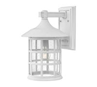 Hinkley Freeport Large Outdoor Wall Light - Textured White with Clear Seeded Glass