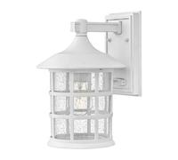 Hinkley Freeport Single Light Medium Outdoor Wall Lantern in Textured White with Clear Seeded Glass