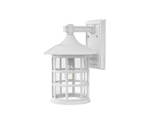 Hinkley Freeport Single Light Large Outdoor Wall Lantern in Textured White with Clear Seeded Glass