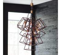 HINKLEY Fulton pendant light, bronze/antique brass, 7-bulb