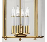 HINKLEY Gentry pendant light, 4xE14, polished brass/clear