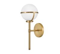 Hinkley Hollis Single Light Bathroom Wall Light in Aged Brass Finish with Opal Glass