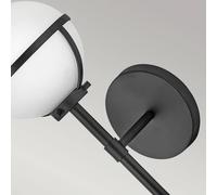 HINKLEY Hollis bathroom wall light, black/opal 1-bulb