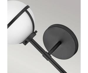 HINKLEY Hollis bathroom wall light, black/opal 1-bulb