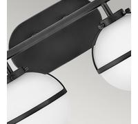 HINKLEY Hollis bathroom wall light black/opal 2-bulb