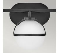 Hinkley Hollis 3 Light Black Opal Glass Wall Light, Black