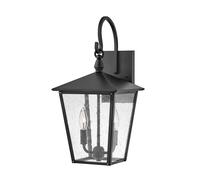 Hinkley Huntersfield 2 Light Medium Outdoor Wall Light - Black with Clear Seeded Glass
