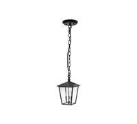 Hinkley Huntersfield 3 Light Large Pendant Porch Lantern in Black Finish with Clear Seeded Glass