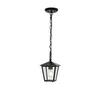 Hinkley Huntersfield Small Pendant Porch Lantern - Black with Clear Seeded Glass