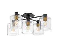 Hinkley Quintiesse 5 Light Axel Ceiling Light In Black And Heritage Brass Model Qn-Axel5-Bk