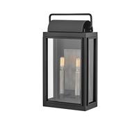 Hinkley Sag Harbor 2 Light Medium Outdoor Wall Light - Black with Clear Glass