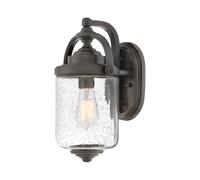 Hinkley Willoughby Single Light Small Outdoor Wall Lantern in Oil Rubbed Bronze with Clear Seeded Glass