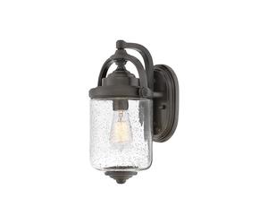 Hinkley Willoughby Single Light Small Outdoor Wall Lantern in Oil Rubbed Bronze with Clear Seeded Glass