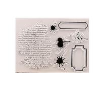 Hinleise Clear Silicone Stamp Seal Sheet Antique Writing Embossing Stamper for Card Making Scrapbooking Decoration Words Journaling DIY Album