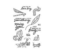 Hinleise Clear Silicone Stamp Sheet Insect Mantis Butterfly Snail Caterpillar Grasshopper Transparent Seal for Card Making DIY Scrapbook Photo Albums Arts Crafts Supplies